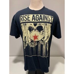 Rise Against Band T Shirt Faded Black Huge‎ Graphic 90s Size XL